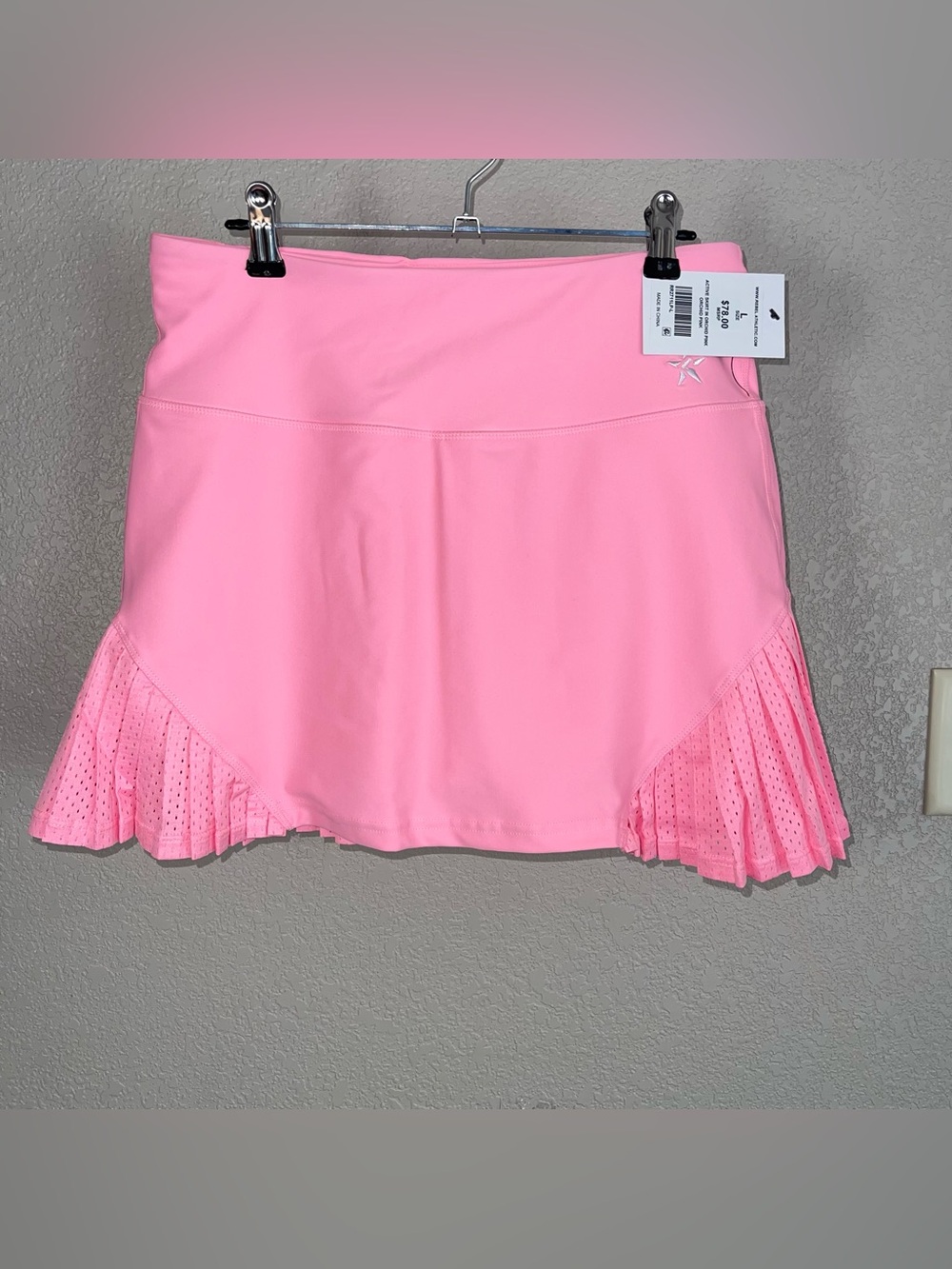Pink Pleated Performance Tennis Skirt